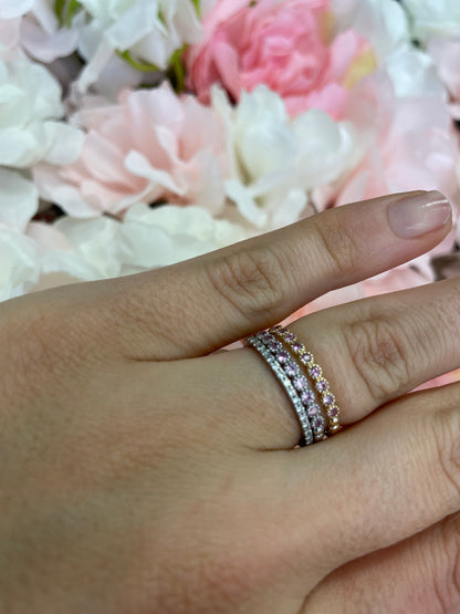 Dainty 2 Pink Sapphire Band