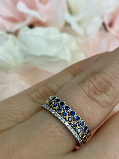 Dainty 2 Sapphire Band