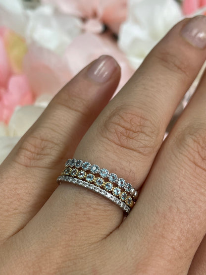 Dainty 2 Sky Blue Topaz Band