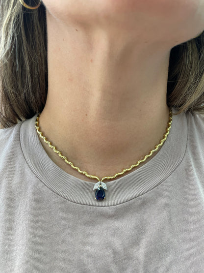 Pear Shape and Diamond Estate Necklace