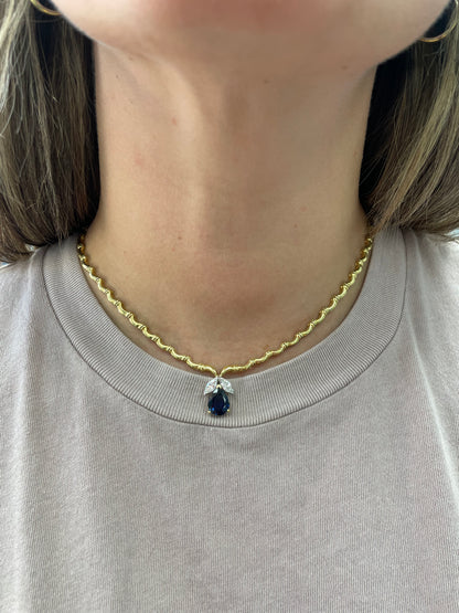 Pear Shape and Diamond Estate Necklace