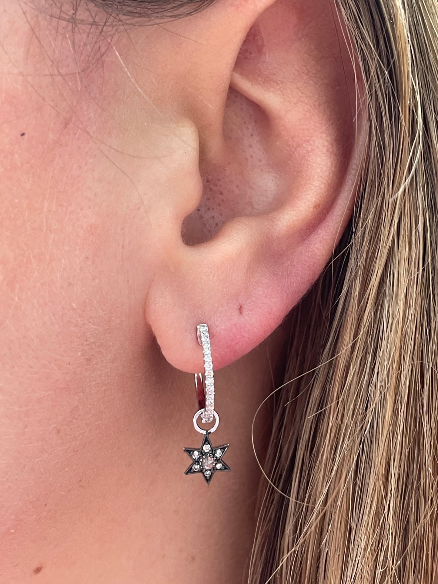 Rose Cut Diamond Star Charms