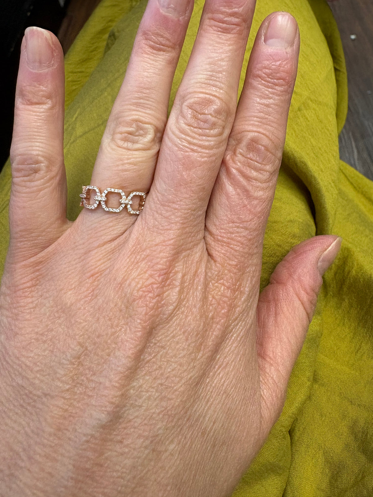 Diamond Chain Link Ring