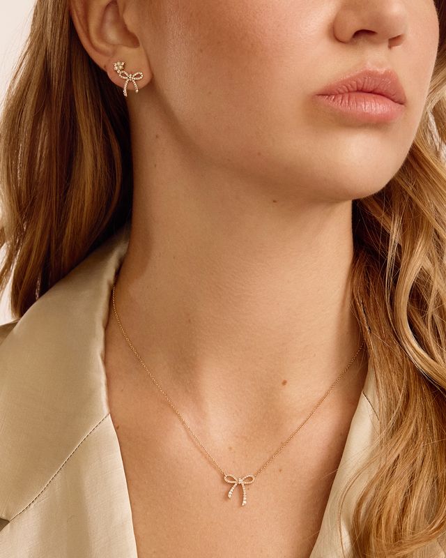 Diamond Bow Pendant