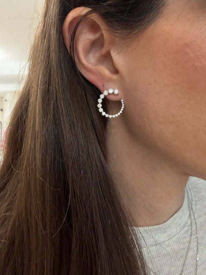 Graduated Diamond Circle Earrings
