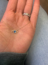 Load image into Gallery viewer, Half Diamond and Enamel Evil Eye Necklace
