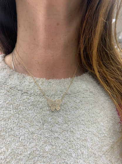 Yellow Gold Butterfly Diamond Pendant