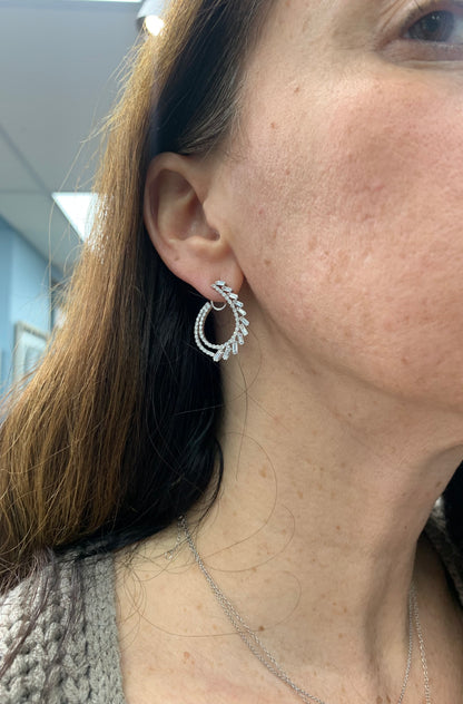 Curved Diamond Statement Earrings