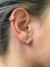 Load image into Gallery viewer, Petite Diamond Flower Stud Earrings