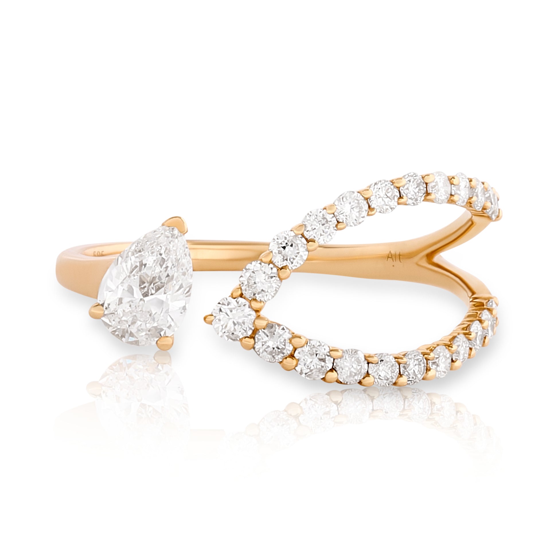 Pear and Round Diamond Ring