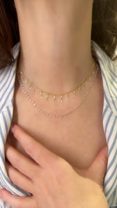 Rose Cut Pear Diamond Necklace