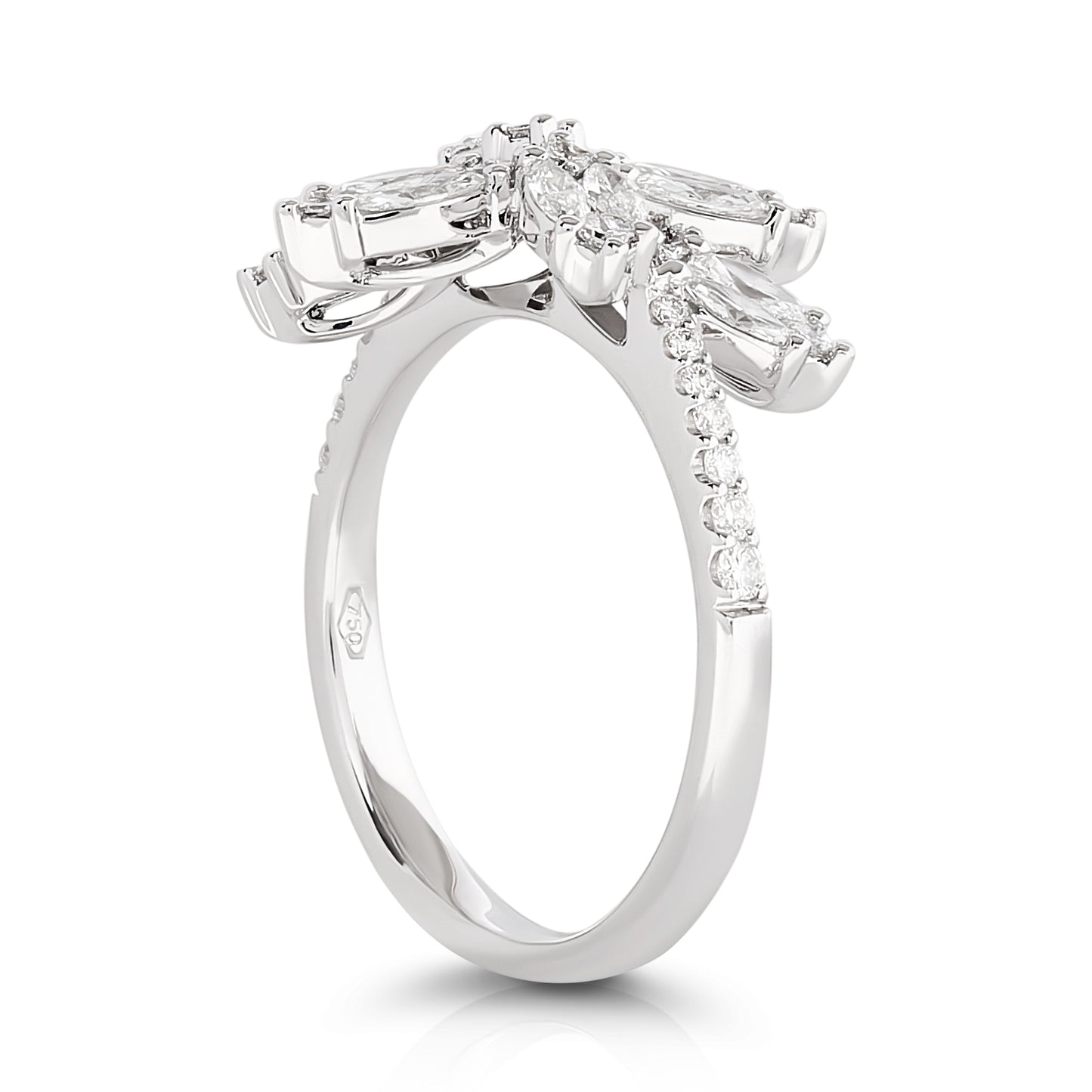 Diamond Illusion Leaf Ring - Two