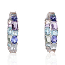 Load image into Gallery viewer, Multi Shape Colored Stone Earrings