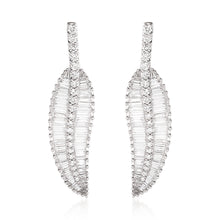 Load image into Gallery viewer, Large Diamond Leaf Earrings