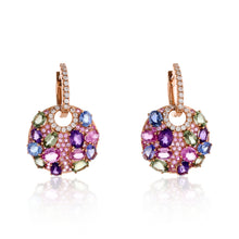 Load image into Gallery viewer, Rocky Mountain Multi Color Stone and Diamond Dangle Earrings