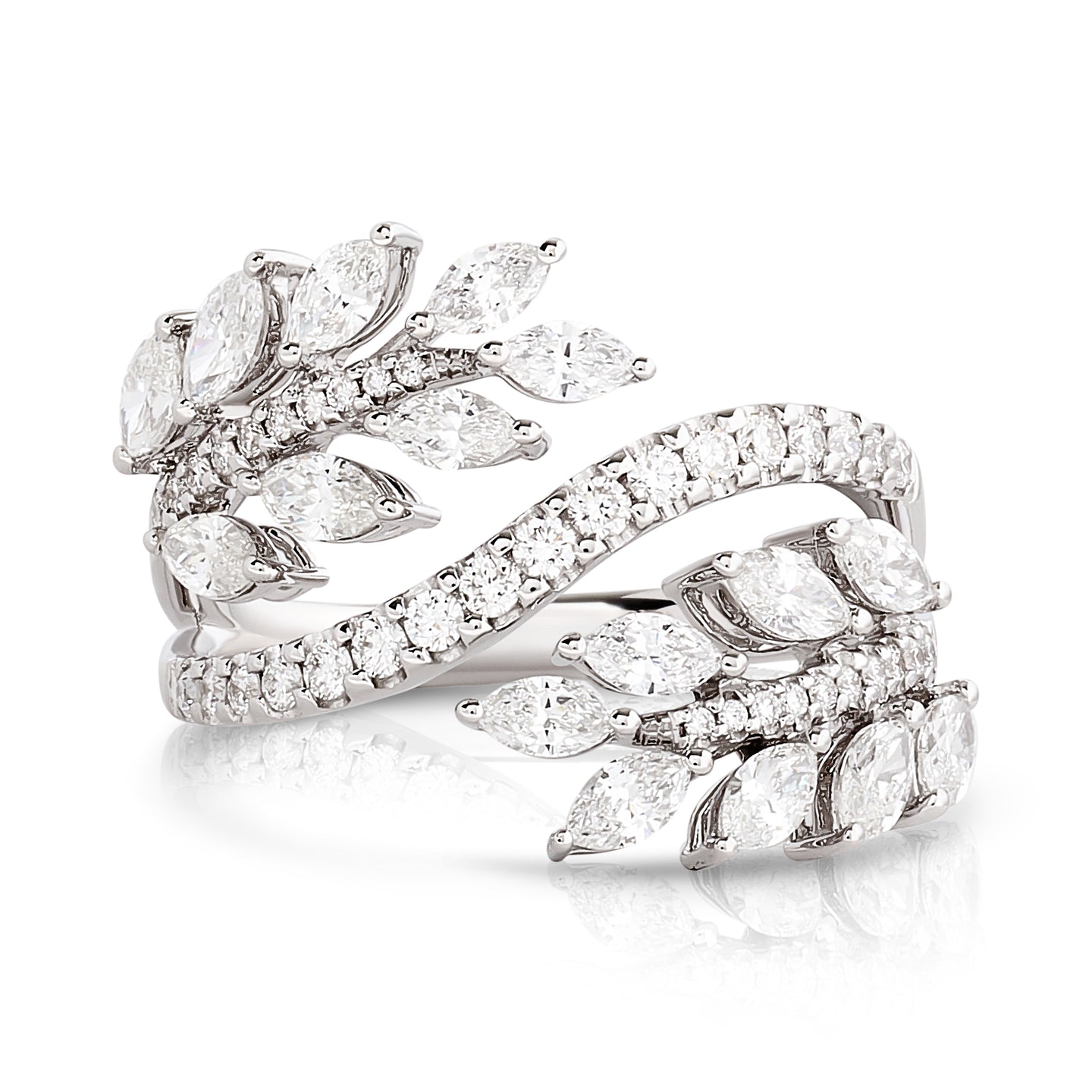 Diamond Leaf Ring