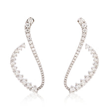 Load image into Gallery viewer, Diamond Curved Statement Earrings