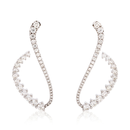 Diamond Curved Statement Earrings