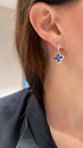 Sapphire and Diamond Petal Earrings - Two