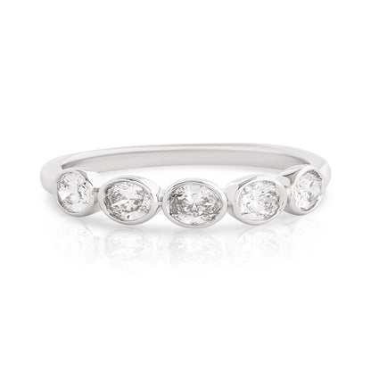 Half Way Bezel Set Diamond Band