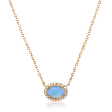 Load image into Gallery viewer, Oval and Diamond Halo East and West Pendant