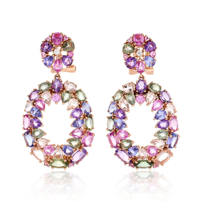 Rocky Mountain Multi Color Oval Shape Dangle Earrings