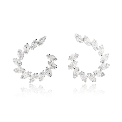 Curved Diamond Illusion Earrings
