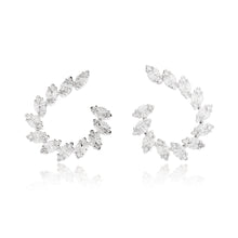 Load image into Gallery viewer, Curved Diamond Illusion Earrings