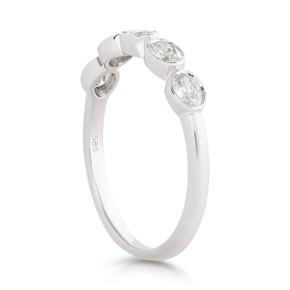 Half Way Bezel Set Diamond Band - Two