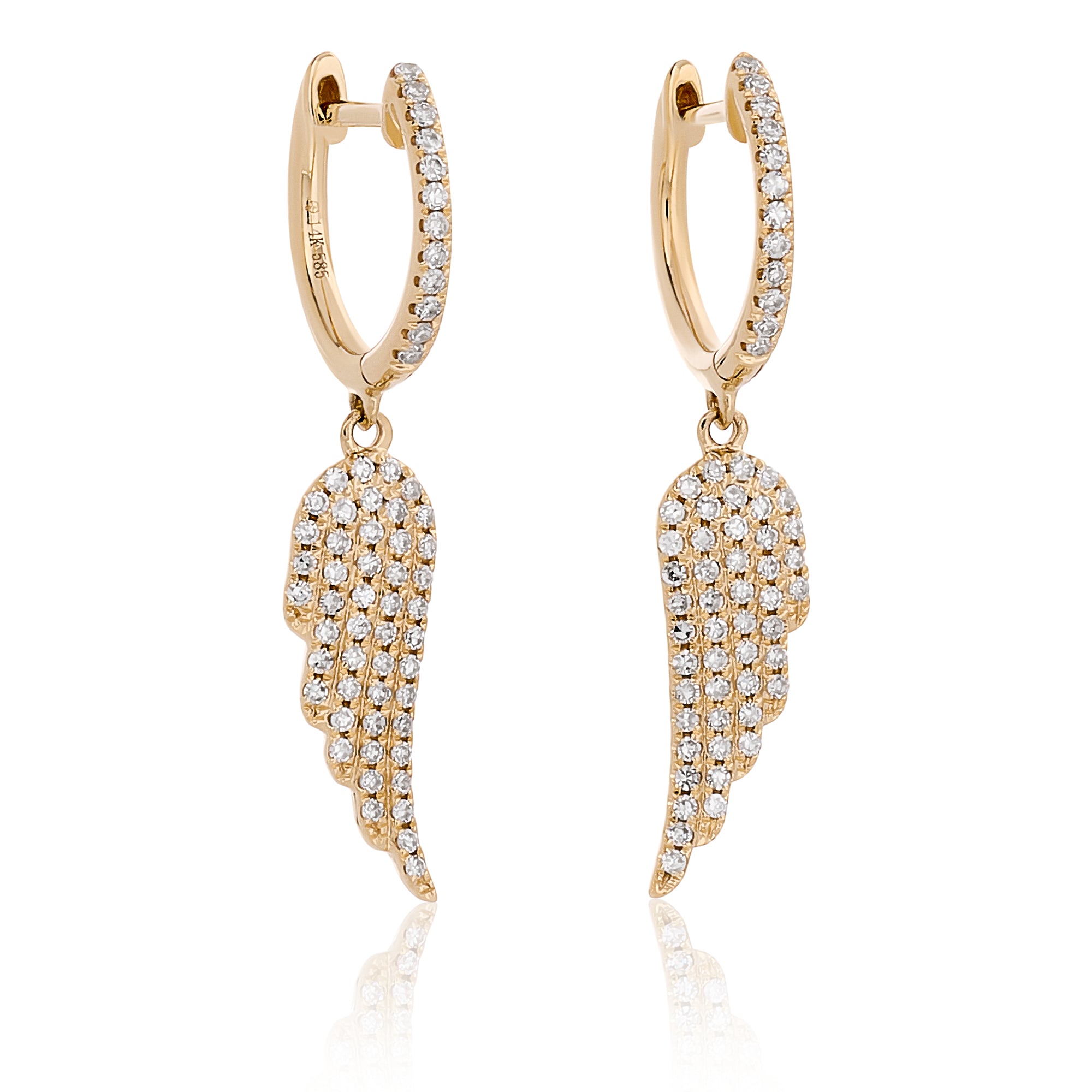 Diamond retailer wing earrings