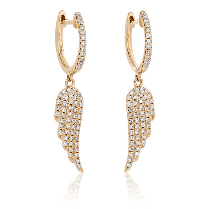 Petite All Diamond Angel Wing Earrings