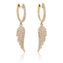Load image into Gallery viewer, Petite All Diamond Angel Wing Earrings