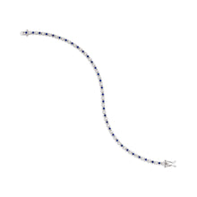 Load image into Gallery viewer, Dainty 1 Alternating Sapphire and Diamond Tennis Bracelet - Two