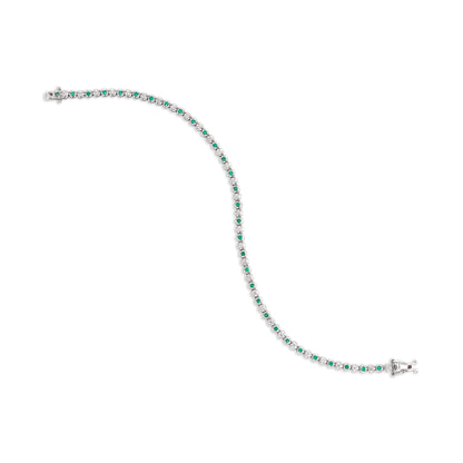 Dainty 1 Alternating Emerald and Diamond Tennis Bracelet