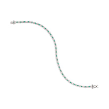 Load image into Gallery viewer, Dainty 1 Alternating Emerald and Diamond Tennis Bracelet