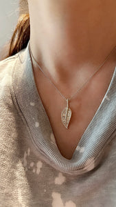 Diamond Leaf Necklace - Two