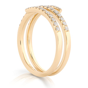 Petite Diamond Coil Ring - Gold