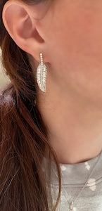 Large Diamond Leaf Earrings - Two