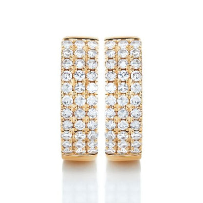 Petite Multi Row Diamond Huggie Earrings