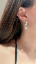 Load image into Gallery viewer, White Topaz and Diamond Hoop Earrings - Two