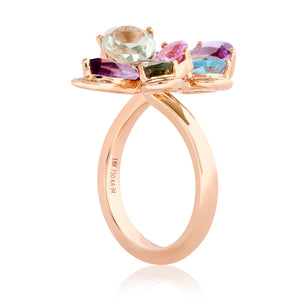 Multi Colored Double Butterfly Ring - Two