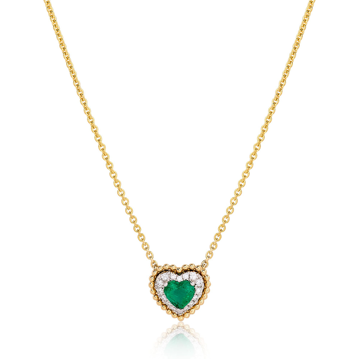 Emerald and Diamond Heart Pendant Nicole Rose Fine Jewelry