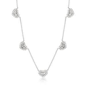 Five Diamond Heart Necklace