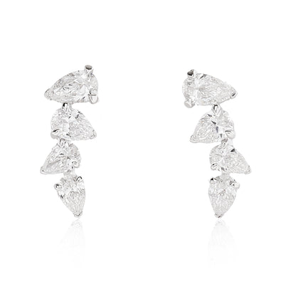 Pear Shape Diamond Ear Climbers