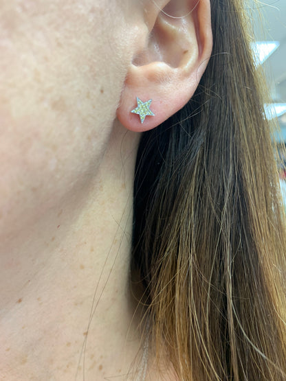 Yellow Sapphire Star and Moon Earrings