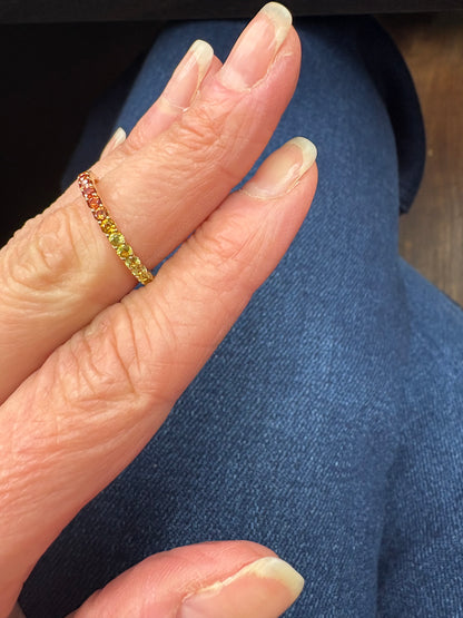 Ombre Orange Sapphire Eternity Ring