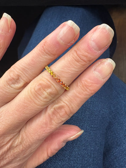 Ombre Orange Sapphire Eternity Ring