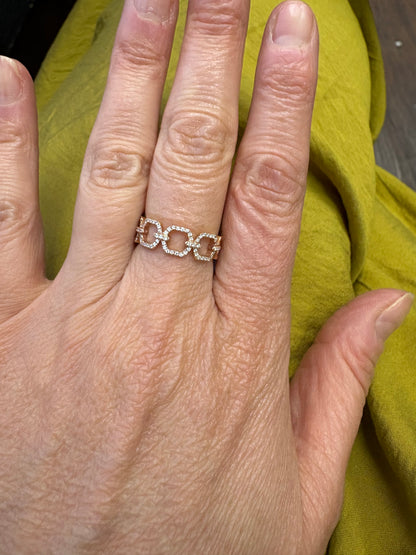 Diamond Chain Link Ring