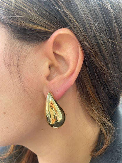 Large Puffy Tear Drop Earrings