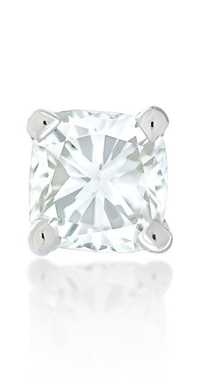 Single Cushion Cut Diamond Stud Earring